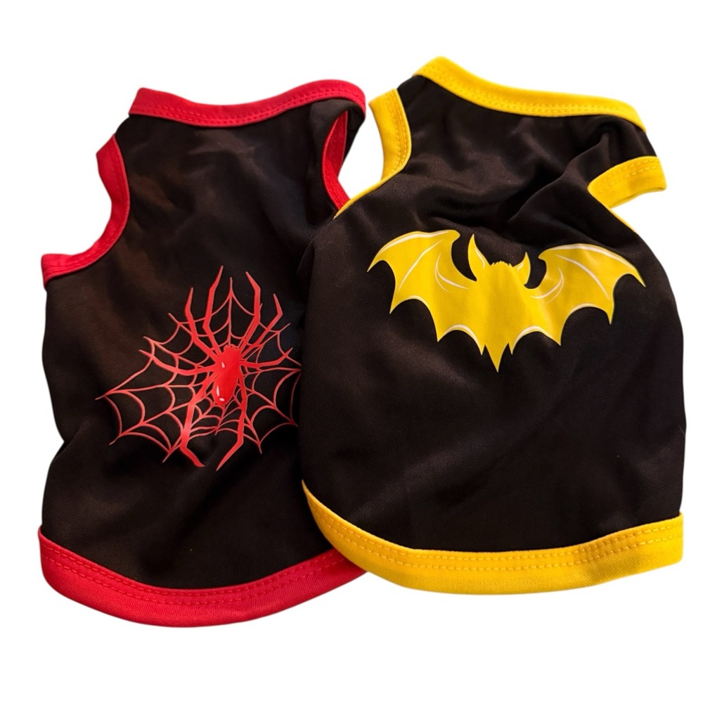 Superhero-Inspired Pet Dog Cat Goat Costume Set - Black, Red, Yellow Size XS
